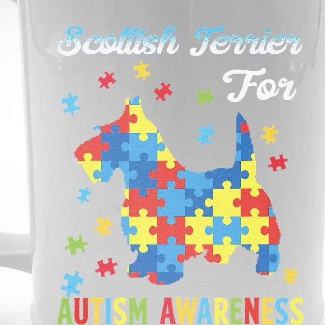 Scottish Terrier For Autism Awareness Dog Lover Front & Back Beer Stein