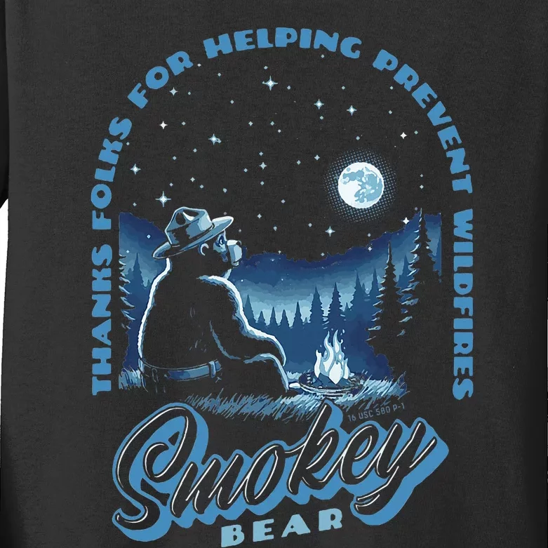 Stargazing Thanks For Helping Prevent Wildfires Kids Long Sleeve Shirt