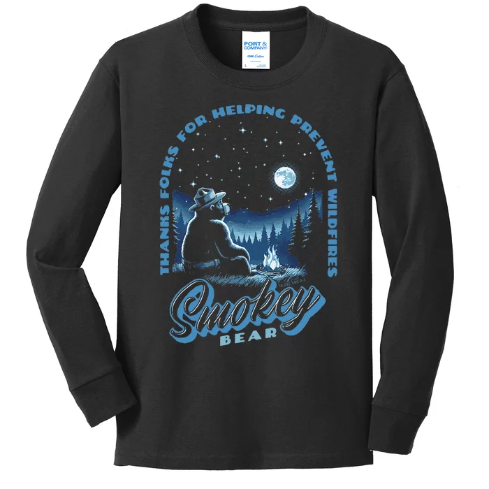 Stargazing Thanks For Helping Prevent Wildfires Kids Long Sleeve Shirt