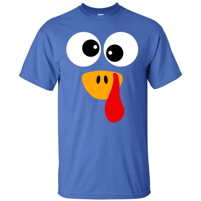 Silly Turkey Face Thanksgiving N Funny Gift Tall T-Shirt