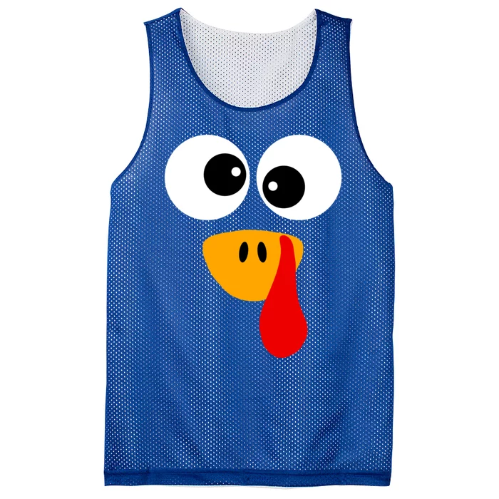 Silly Turkey Face Thanksgiving N Funny Gift Mesh Reversible Basketball Jersey Tank