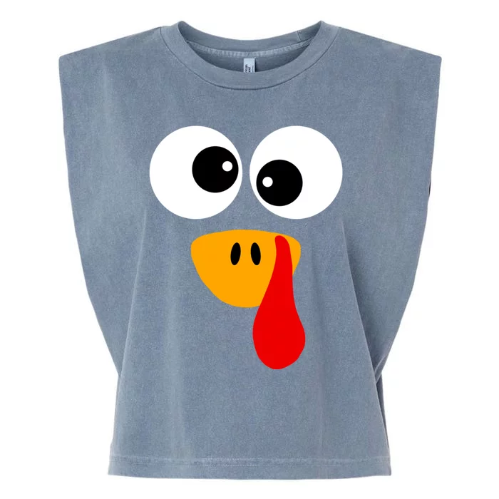 Silly Turkey Face Thanksgiving N Funny Gift Garment-Dyed Women's Muscle Tee