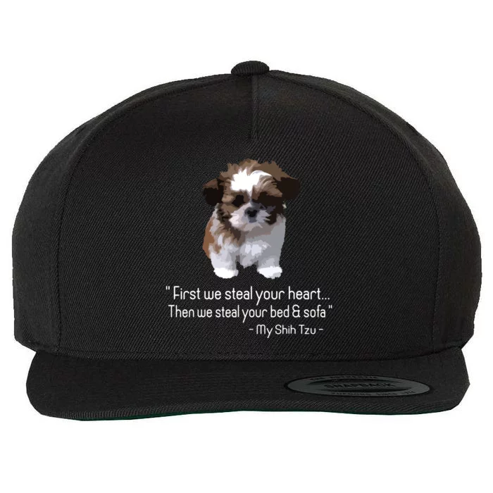 Shih Tzu Funny Wool Snapback Cap