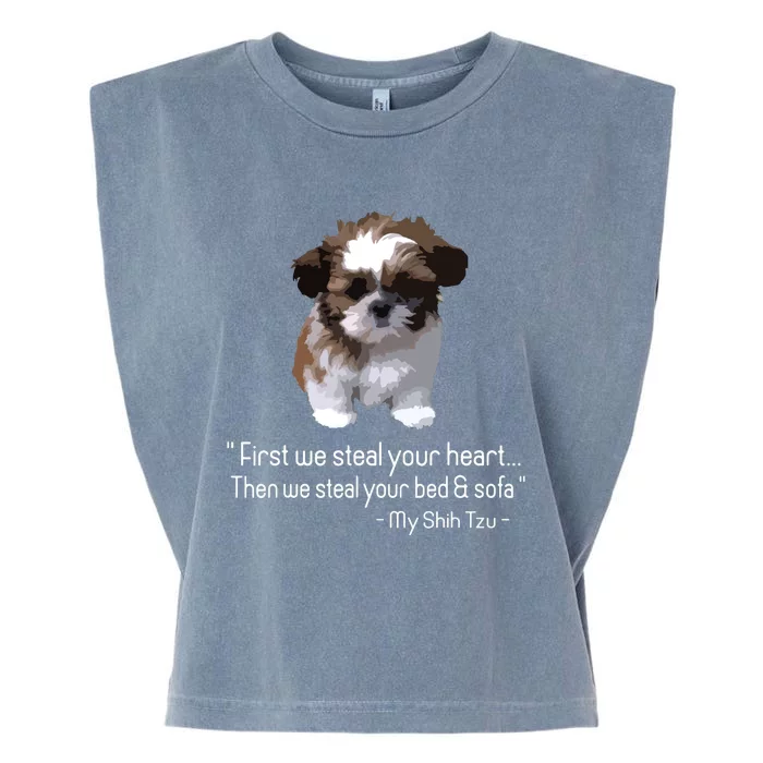 Shih Tzu Funny Garment-Dyed Women's Muscle Tee