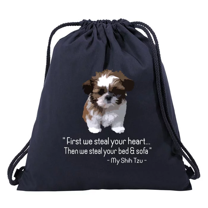 Shih Tzu Funny Drawstring Bag