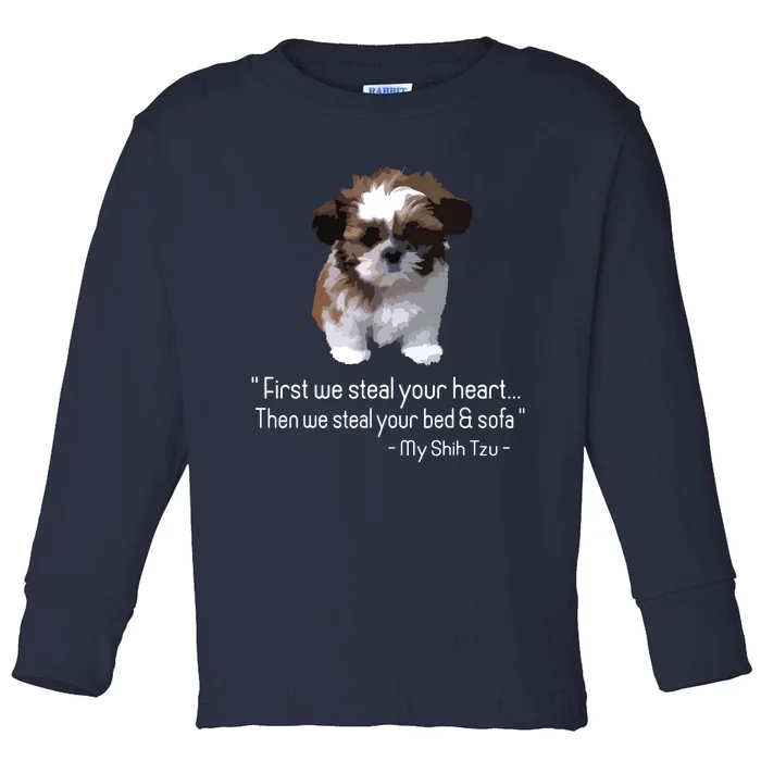 Shih Tzu Funny Toddler Long Sleeve Shirt