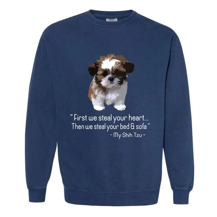 Shih Tzu Funny Garment-Dyed Sweatshirt