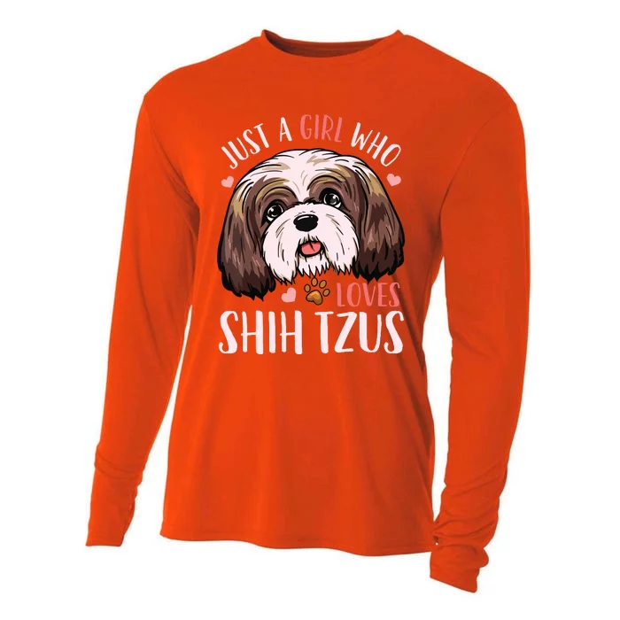 Shih Tzu Funny Cooling Performance Long Sleeve Crew