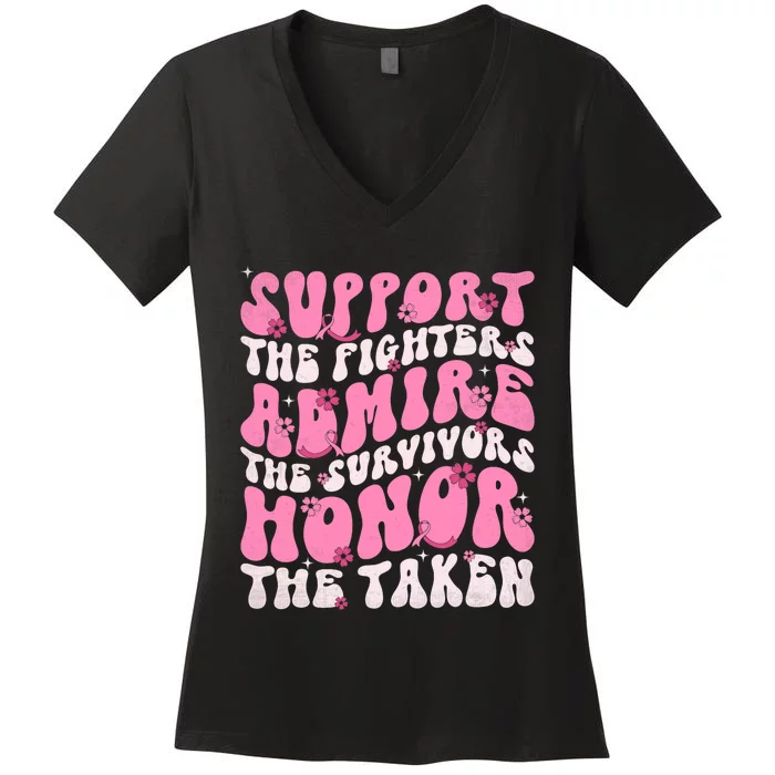 Support The Fighters Admire The Survivors Honor The Taken Women's V-Neck T-Shirt