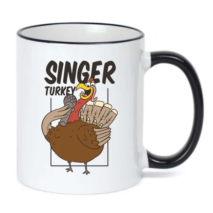 Singer Turkey Funny Thanksgiving Black Color Changing Mug