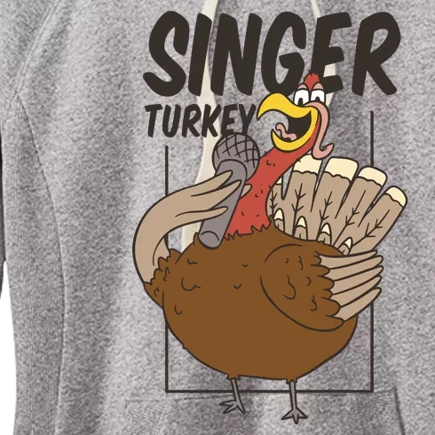 Singer Turkey Funny Thanksgiving Women's Fleece Hoodie