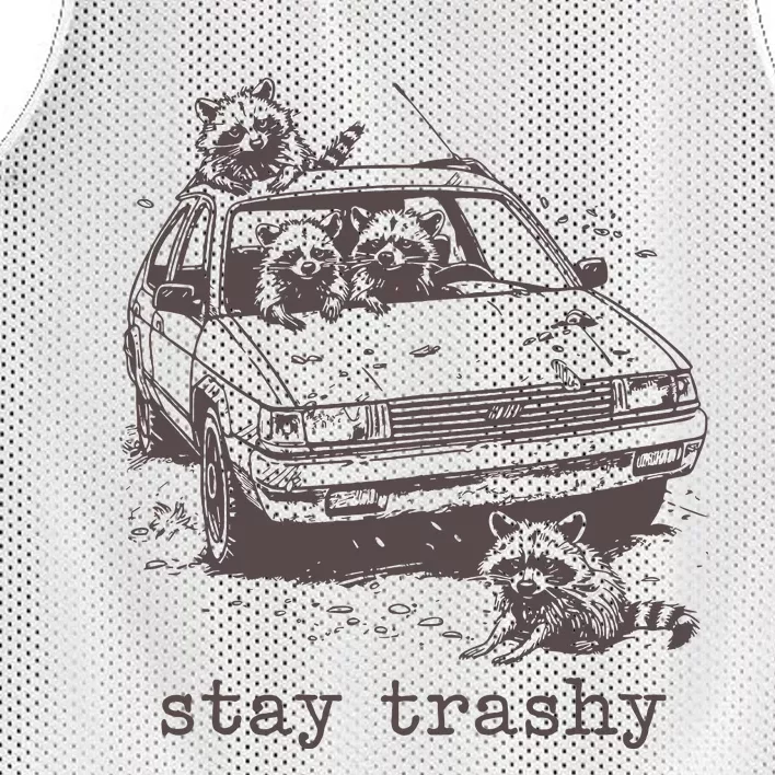 Stay Trashy Funny Trash Panda Meme Mesh Reversible Basketball Jersey Tank