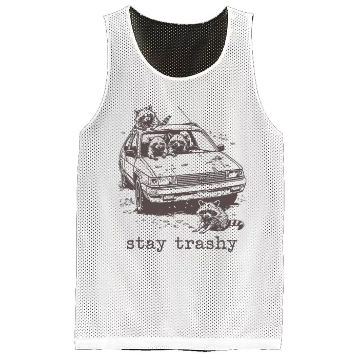 Stay Trashy Funny Trash Panda Meme Mesh Reversible Basketball Jersey Tank