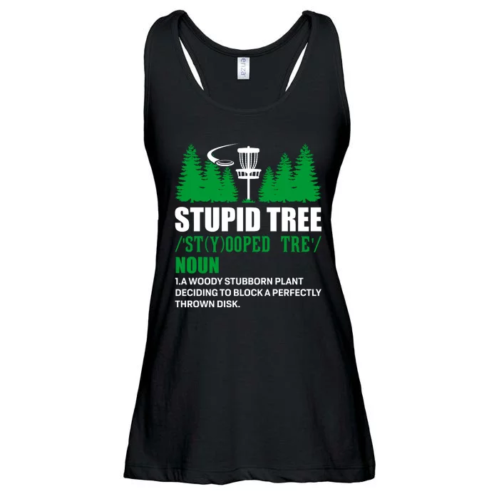 Stupid Tree Funny Disk Golf Definition Golfing Ladies Essential Flowy Tank