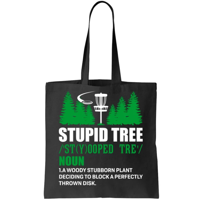 Stupid Tree Funny Disk Golf Definition Golfing Tote Bag