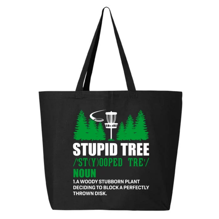 Stupid Tree Funny Disk Golf Definition Golfing 25L Jumbo Tote