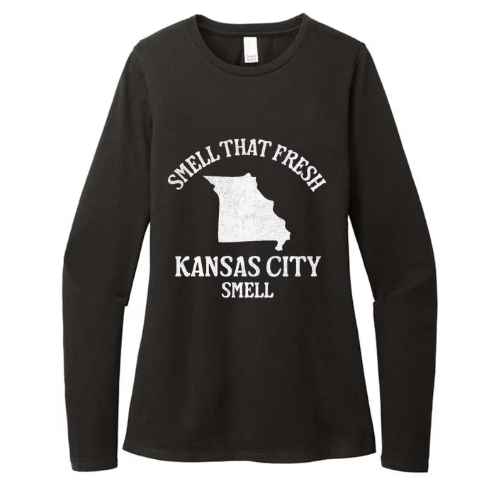 Smell That Fresh Kansas City Smell Funny Missouri Quote Womens CVC Long Sleeve Shirt