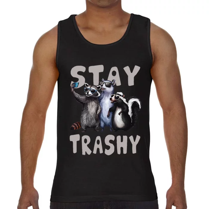 Stay Trashy Funny Raccoon Opossum Skunk Comfort Colors® Tank Top