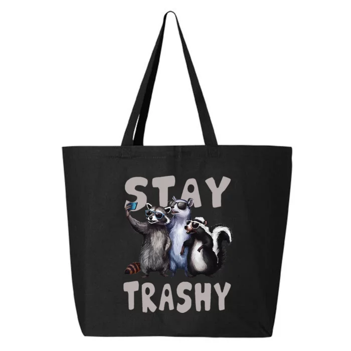 Stay Trashy Funny Raccoon Opossum Skunk 25L Jumbo Tote