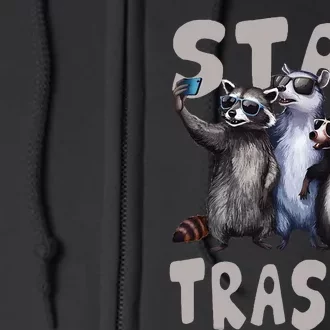 Stay Trashy Funny Raccoon Opossum Skunk Full Zip Hoodie