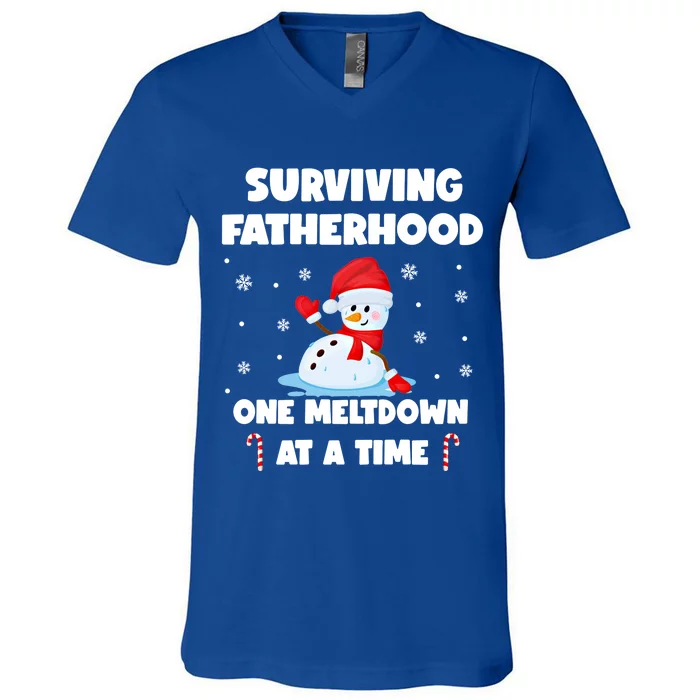 Surviving The Fatherhood Life One Meltdown At A Time Gift V-Neck T-Shirt