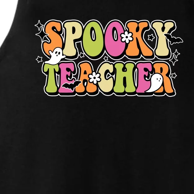 Spooky Teacher Festive Halloween Cute Ladies Tri-Blend Wicking Tank