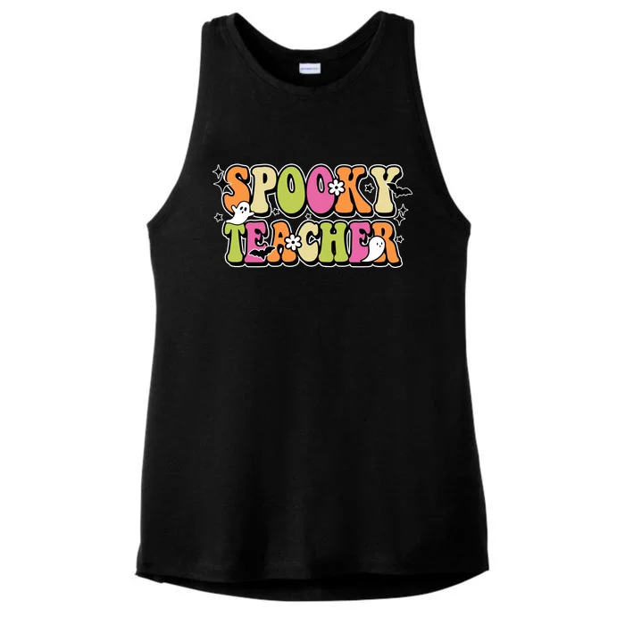 Spooky Teacher Festive Halloween Cute Ladies Tri-Blend Wicking Tank