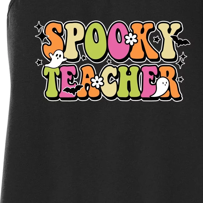 Spooky Teacher Festive Halloween Cute Women's Racerback Tank