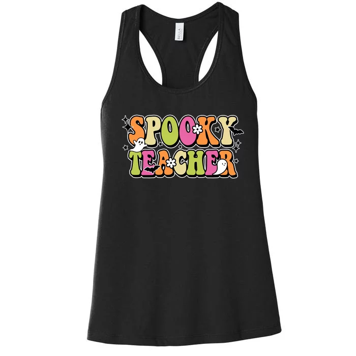 Spooky Teacher Festive Halloween Cute Women's Racerback Tank