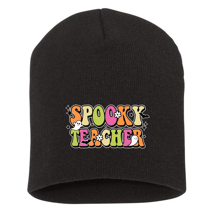 Spooky Teacher Festive Halloween Cute Short Acrylic Beanie