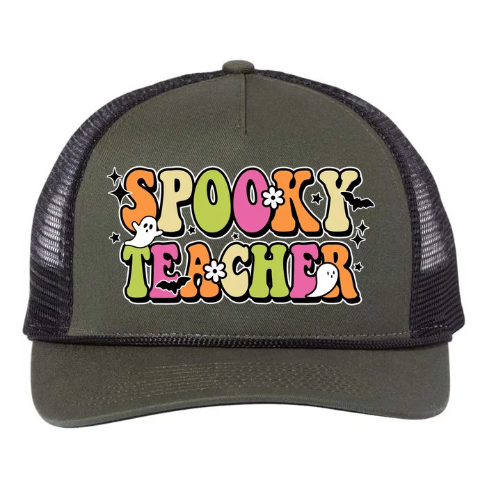 Spooky Teacher Festive Halloween Cute Retro Rope Trucker Hat Cap