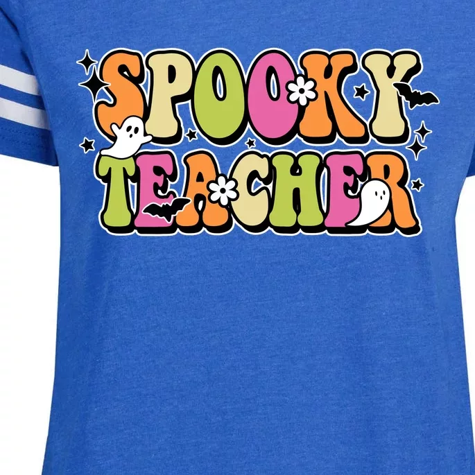 Spooky Teacher Festive Halloween Cute Enza Ladies Jersey Football T-Shirt