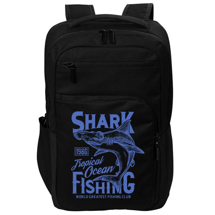 Shark Tropical Fishing World Greatest Fishing Club Impact Tech Backpack