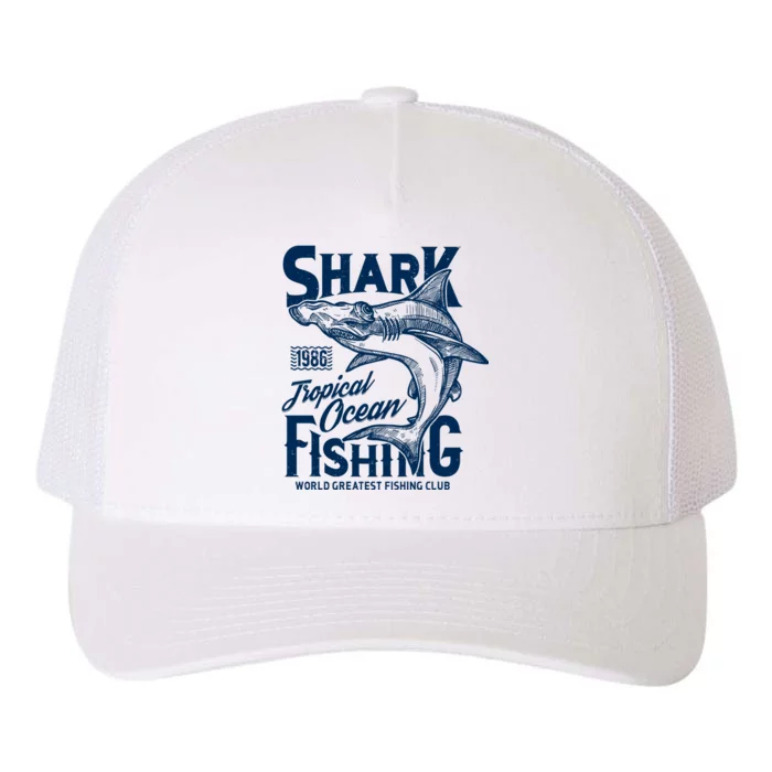 Shark Tropical Fishing World Greatest Fishing Club Yupoong Adult 5-Panel Trucker Hat