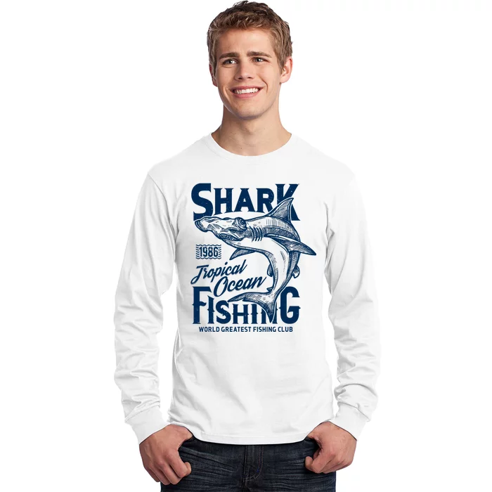 Shark Tropical Fishing World Greatest Fishing Club Long Sleeve Shirt