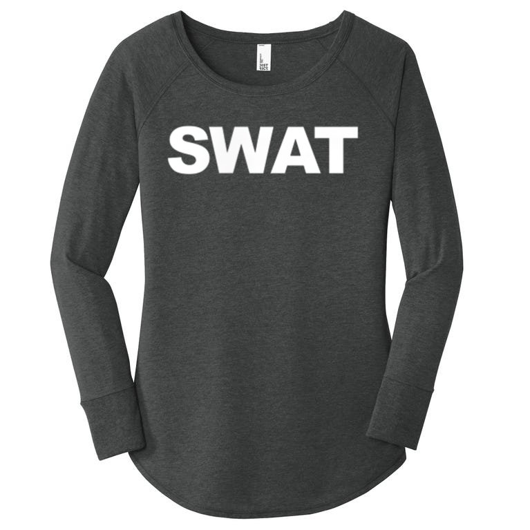 SWAT Team Front Back Print SWAT Team Women’s Perfect Tri Tunic Long Sleeve Shirt