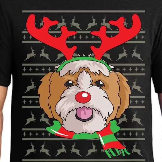 Shih Tzu Gift Reindeer Christmas Gift Top Pajama Set