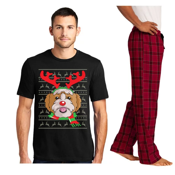 Shih Tzu Gift Reindeer Christmas Gift Top Pajama Set