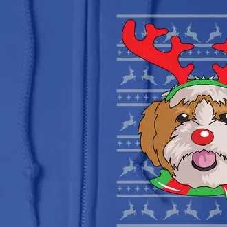 Shih Tzu Gift Reindeer Christmas Gift Top Full Zip Hoodie