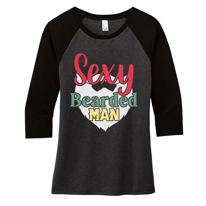 Sorry This Girl Is Taken Sexy Bearded Women's Tri-Blend 3/4-Sleeve Raglan Shirt