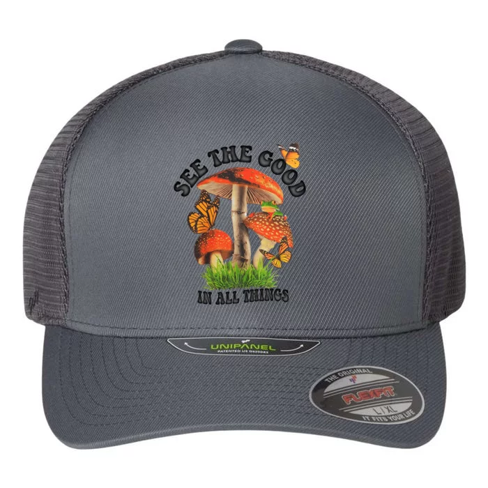 See The Good In All Things Mushroom Flexfit Unipanel Trucker Cap