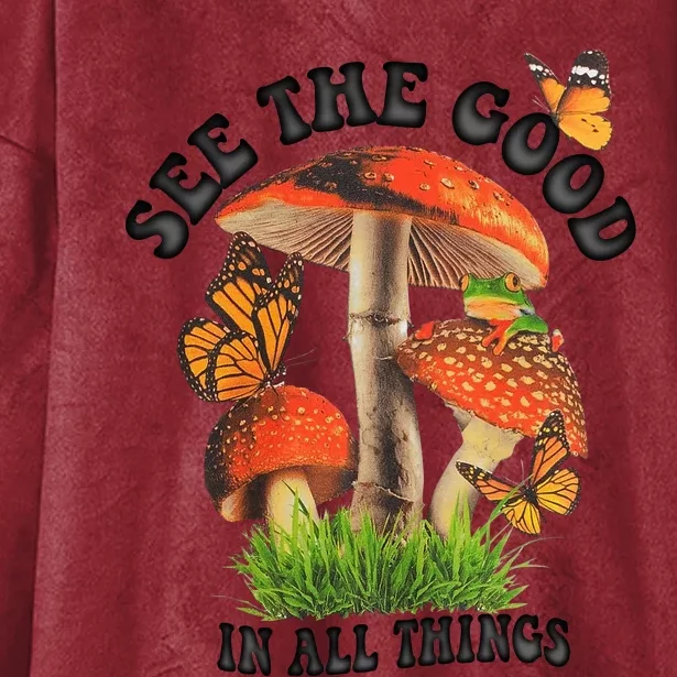 See The Good In All Things Mushroom Hooded Wearable Blanket