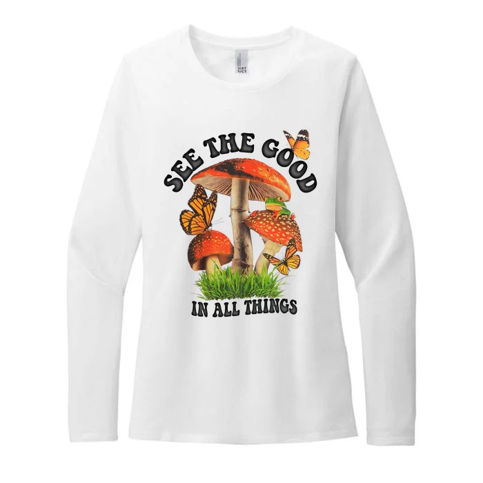 See The Good In All Things Mushroom Womens CVC Long Sleeve Shirt