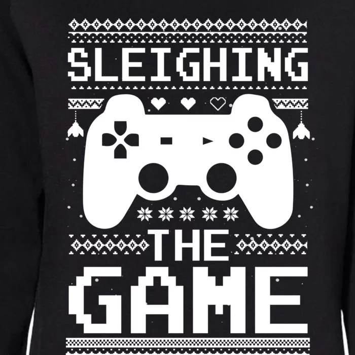 Sleighing The Game Gamer Video Game Christmas Meaningful Gift Womens California Wash Sweatshirt