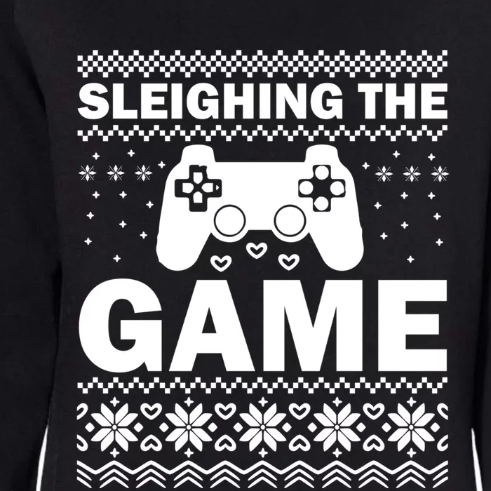 Sleighing The Game Xmas Ugly Video Gamer Christmas Cute Gift Womens California Wash Sweatshirt