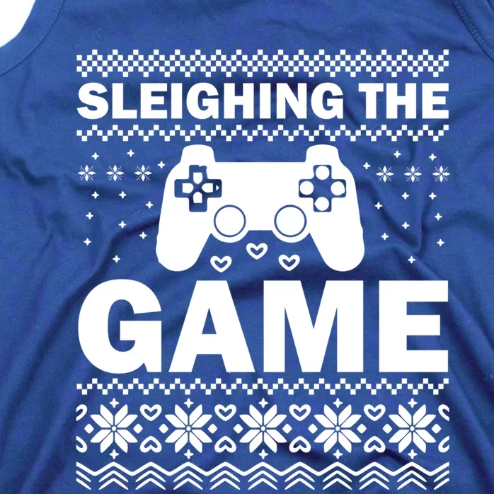 Sleighing The Game Xmas Ugly Video Gamer Christmas Cute Gift Tank Top