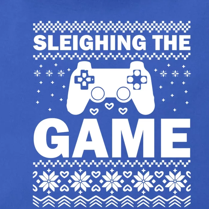 Sleighing The Game Xmas Ugly Video Gamer Christmas Cute Gift Zip Tote Bag