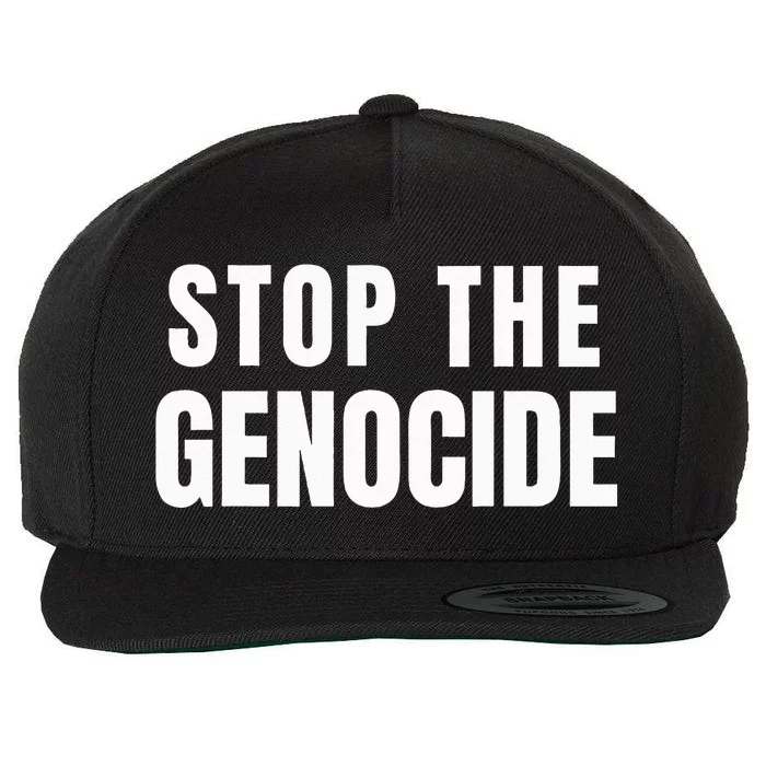 Stop The Genocide Wool Snapback Cap