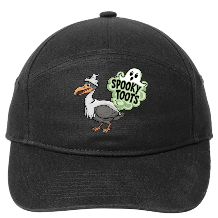 Spooky Toots Goose Ghost Funny Halloween 7-Panel Snapback Hat