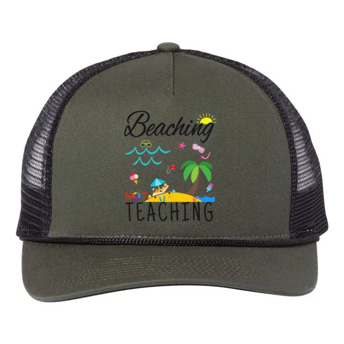 Summer Teacher Gift, Beaching Not Teaching Retro Rope Trucker Hat Cap